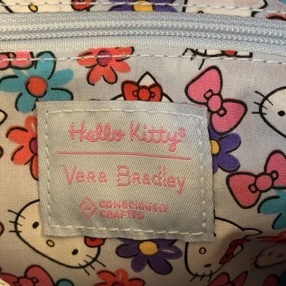 Vera Bradley Hello Kitty Paisley Triple Zip Hipster Crossbody Bag NWOT - Picture 4 of 16